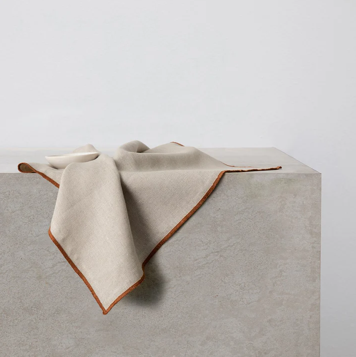 Cara Linen Edged Napkins (Set of 4)